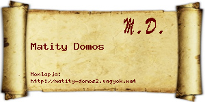 Matity Domos névjegykártya